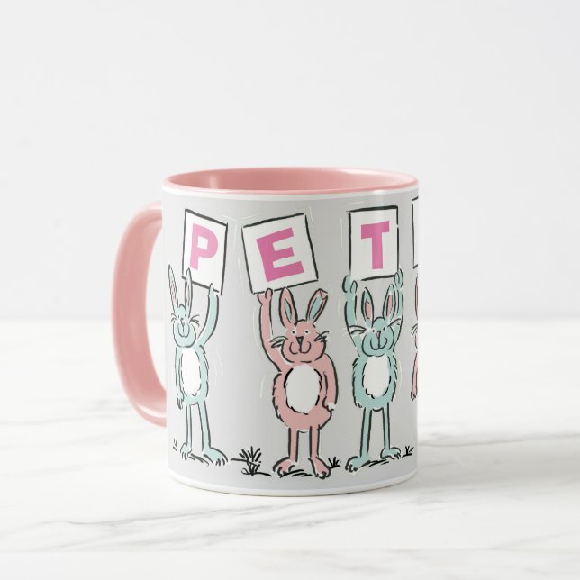 Taza 5 Letra Name with Fun Rabbits Mug (Anverso izquierdo)