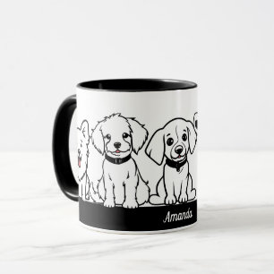 Taza 5 Perros Cute Nombre Personalizado