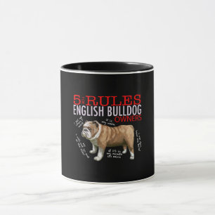 Taza 5 Reglas para los propietarios de bulldoges ingles