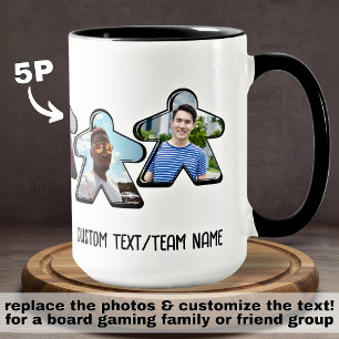 Taza 5P Personalizado Photo Meeple Board Game Group
