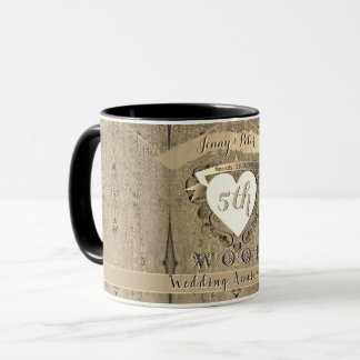 Taza 5th Wedding Anniversary "Wood" Image