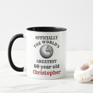 Taza 60 cumpleaños, mejor 60 años, agrega tu nombre