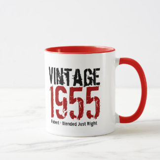 Taza 60.o Vintage del cumpleaños 1955 o cualesquiera