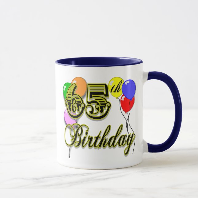 Taza 65.a mercancía feliz del cumpleaños (Derecha)