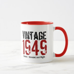 Taza 65a Vintage de cumpleaños 1949 o cualquier año V