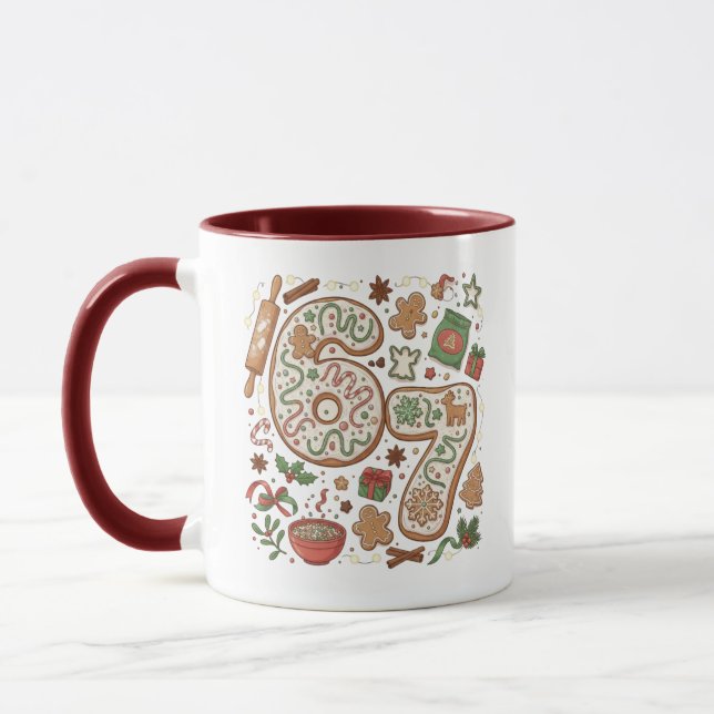 Taza 67 Funny 6 7 Six Seven Gingerbread Cookie Holiday