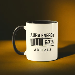 Taza 67 Meme divertida Aura Energy a los 67 Seis Siete 