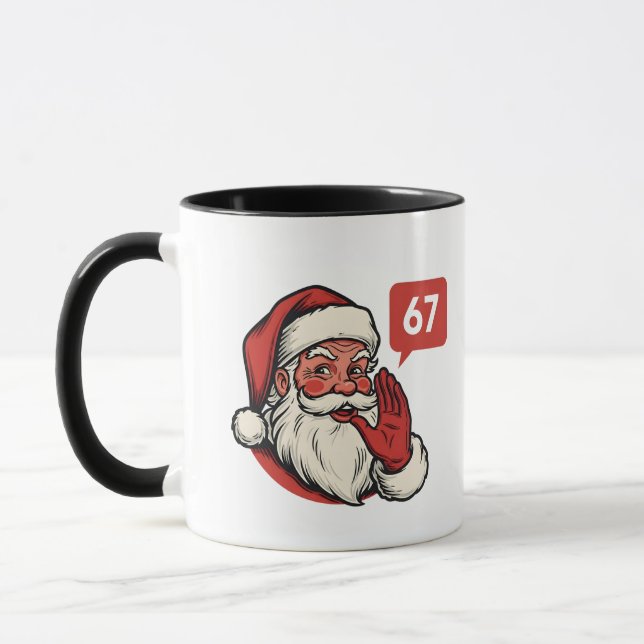 Taza 67 Navidad Feliz Seis Siete Brainrot Papá Noel (Izquierda)