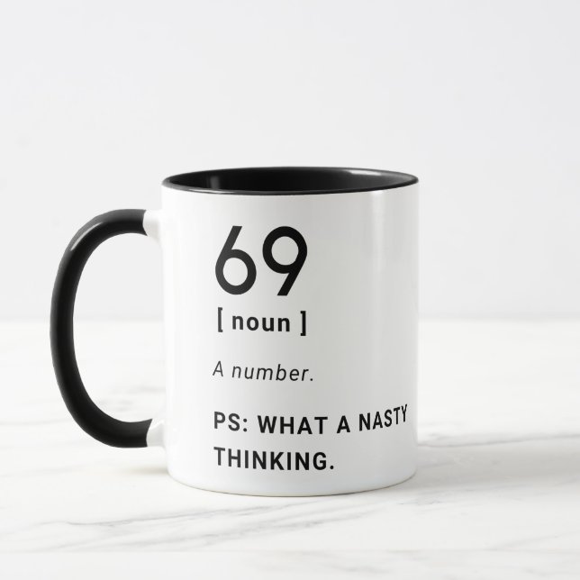 Taza 69 divertida definición (Izquierda)