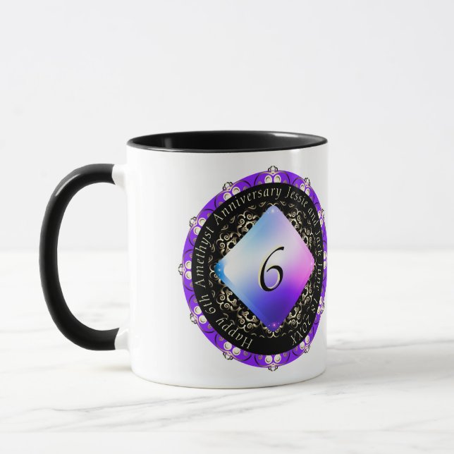 Taza 6.º Aniversario del Boda Ametista (Izquierda)
