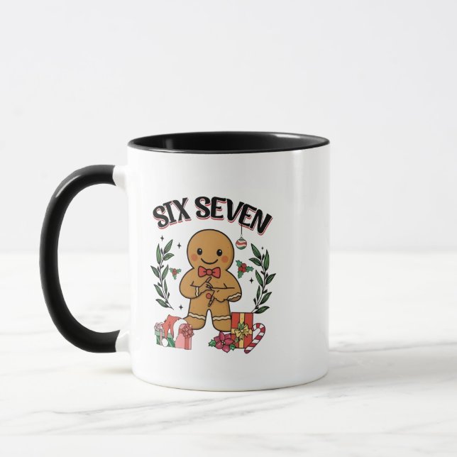 Taza 6 7 Seis Siete Mano Gen Z Alpha Pan de Jengibre Me (Izquierda)