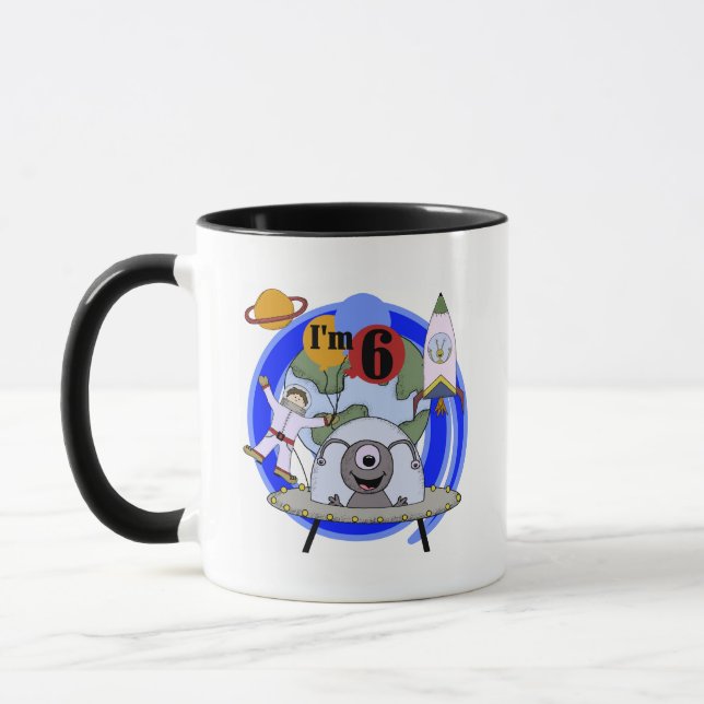 Taza 6tas camisetas y regalos del cumpleaños del (Izquierda)