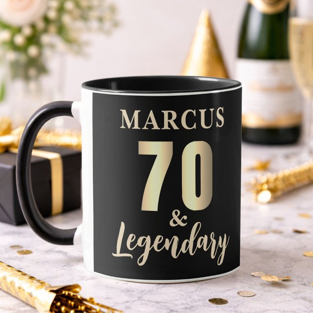 Taza 70 & Legendary Gold Cumpleaños 70  (Subido por el creador)