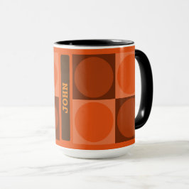 Taza 70s Checks and Circles Flame Orange