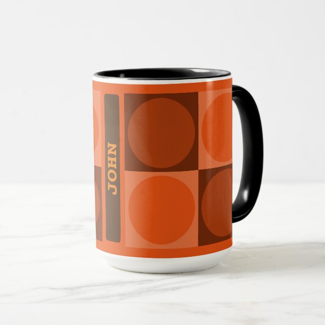 Taza 70s Checks and Circles Flame Orange (Anverso derecho)