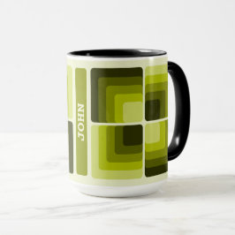 Taza 70s Rainbow Squares Monochrome Green