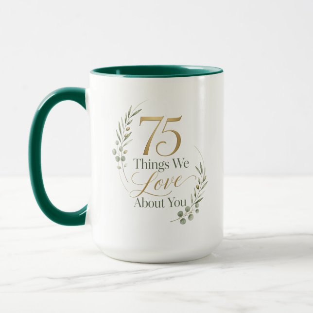 Taza 75 cosas que amamos de mamá (Izquierda)