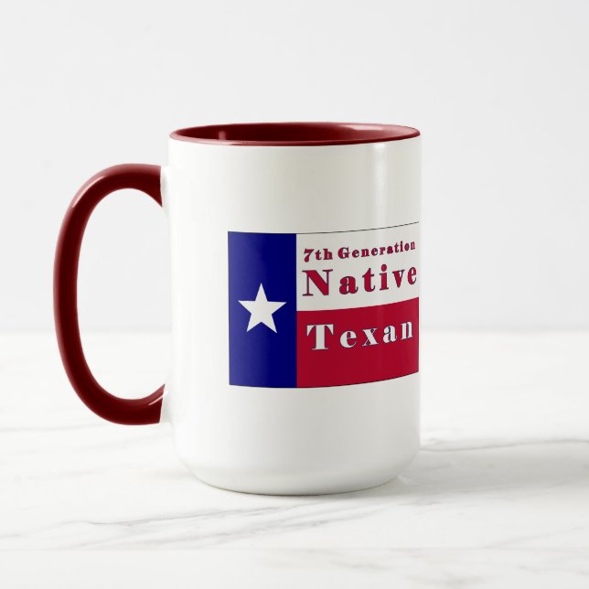 Taza 7mo Bandera nativa del Texan de la generación (Izquierda)