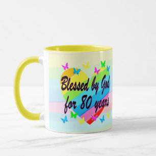 TAZA 80.ª BENDICIÓN DE CUMPLEAÑOS Y BOLSA DE ORACIONES
