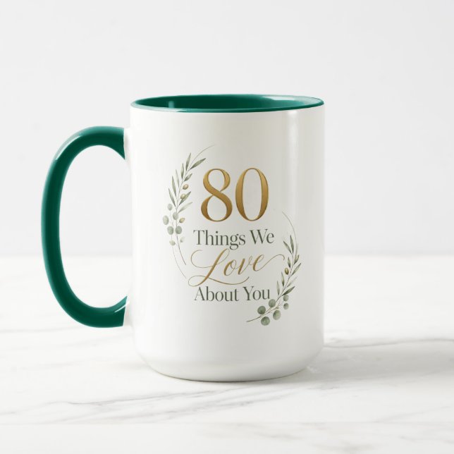 Taza 80 cosas que amamos de mamá (Izquierda)