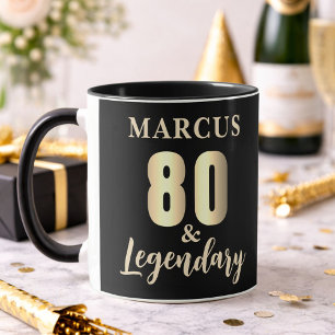 Taza 80 & Legendario Oro Cumpleaños 80 