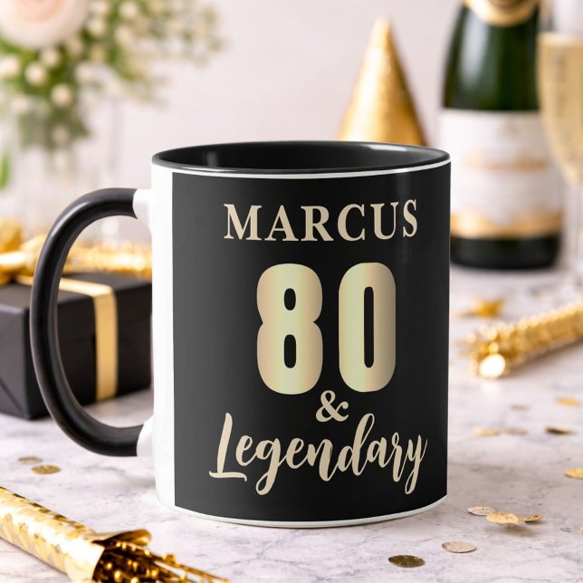 Taza 80 & Legendario Oro Cumpleaños 80  (Subido por el creador)
