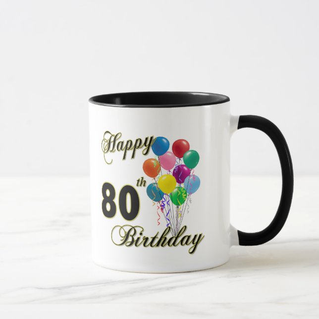 Taza 80.os regalos de cumpleaños y ropa felices del (Derecha)