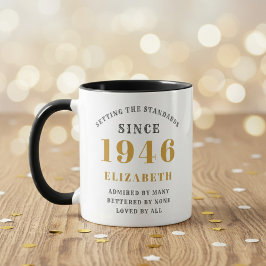Taza 80th Birthday 1946 Add Name Elegant