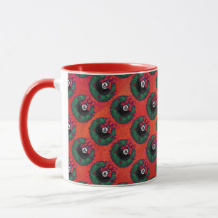 Taza 8 Ball Navidad Trigo Rojo