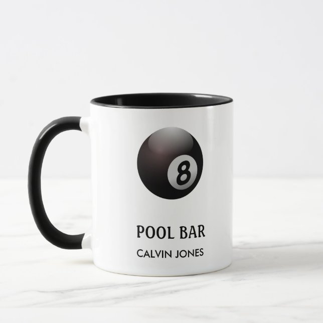 Taza 8 bar de billar de bola blanco (Izquierda)