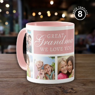 Taza 8 Collage de fotos te queremos gran abuela Rosa