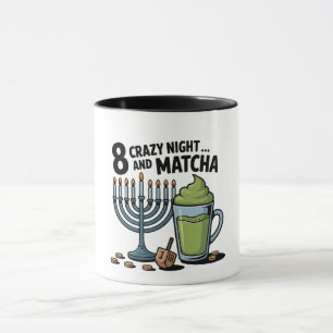 Taza 8 Crazy Nights Y Matcha Hanukkah Judío Jew