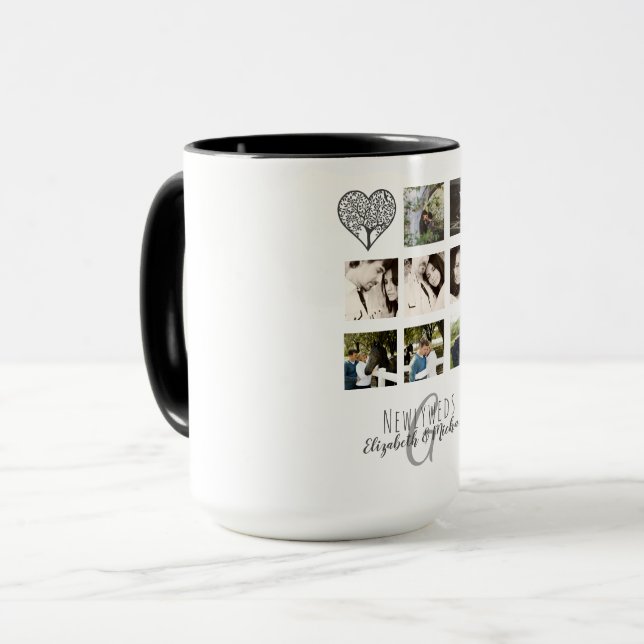 Taza 8 x COLLAGE DE FOTOS BODA personalizado de recién  (Anverso izquierdo)