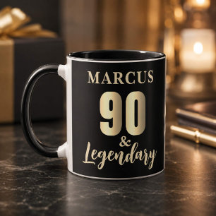Taza 90 & Legendary Gold Cumpleaños 90 