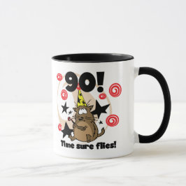 Taza 90.o El tiempo vuela cumpleaños
