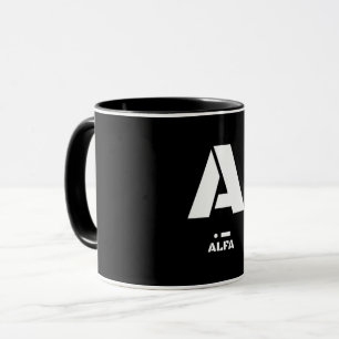 Taza A (Alfa) Código fonético y de Morse de la OTAN