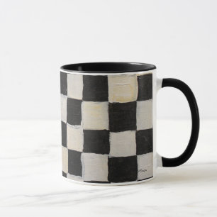 Taza a cuadros blanco y negro