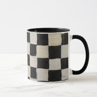Taza a cuadros blanco y negro