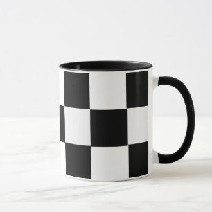 Taza A cuadros blanco y negro
