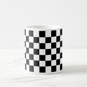 Taza a cuadros blanco y negro