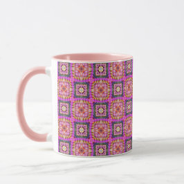 Taza A cuadros rosado