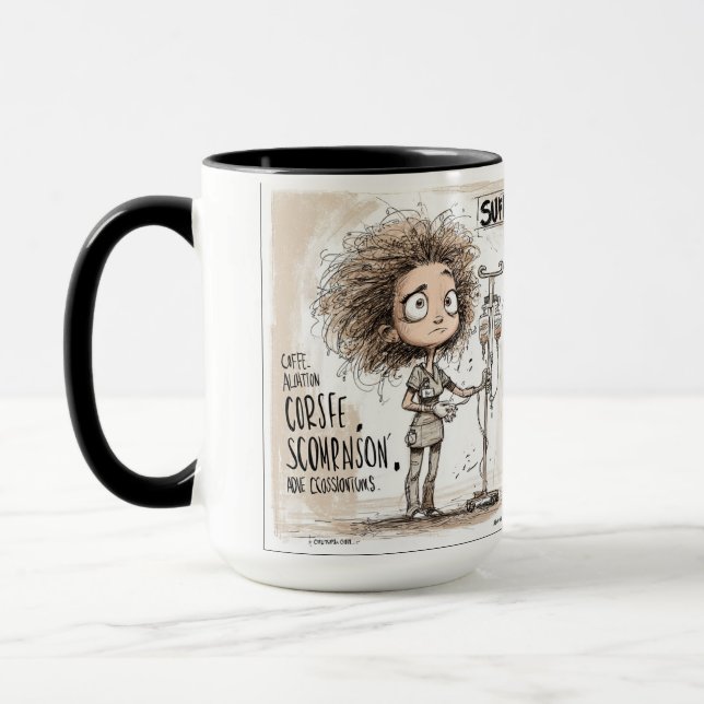 Taza  A Humorous Sketch on Healthcare Burnout (Izquierda)