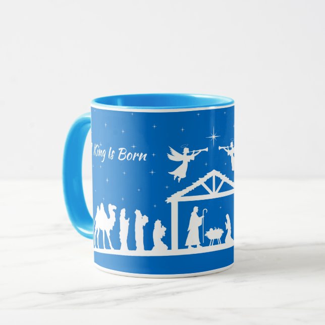 Taza A King Is Born - Nativity Scene Mug  (Anverso izquierdo)