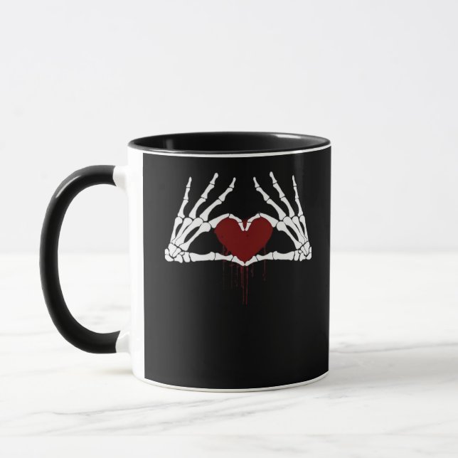 Taza A la muerte - Manos Skeleton Heart (Izquierda)