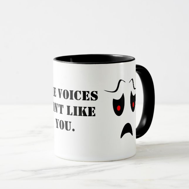 Taza A las voces no les gustas. (Anverso derecho)