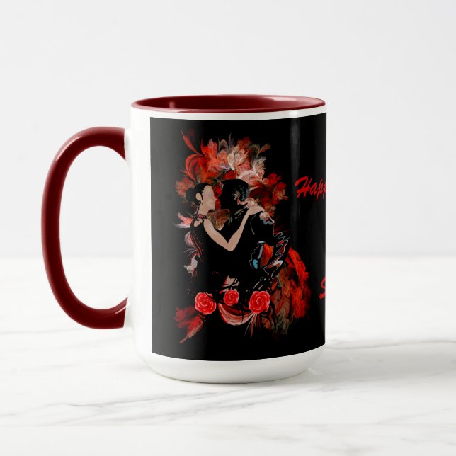 Taza A los bailarines románticos les encanta el corazón (Izquierda)