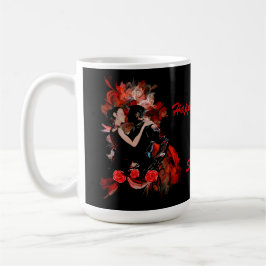 Taza A los bailarines románticos les encanta el corazón