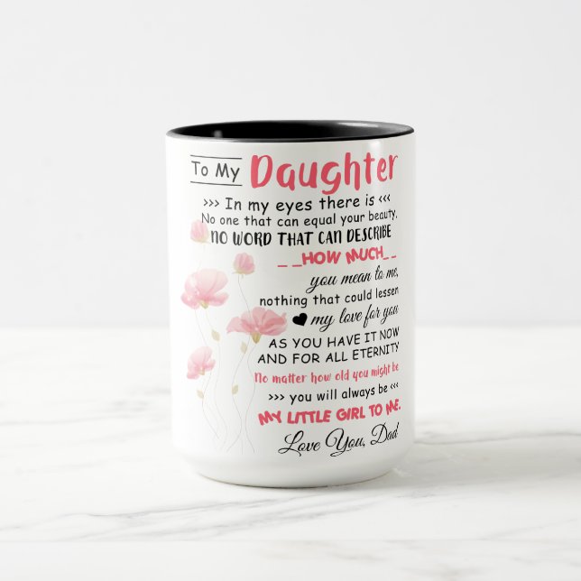 Taza A Mi Hija Ama A Papá Café Mug Mejor Hija  (Centro)