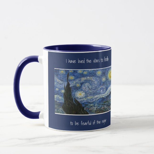 Taza A Starry Night le encantó la cita de las estrellas (Izquierda)