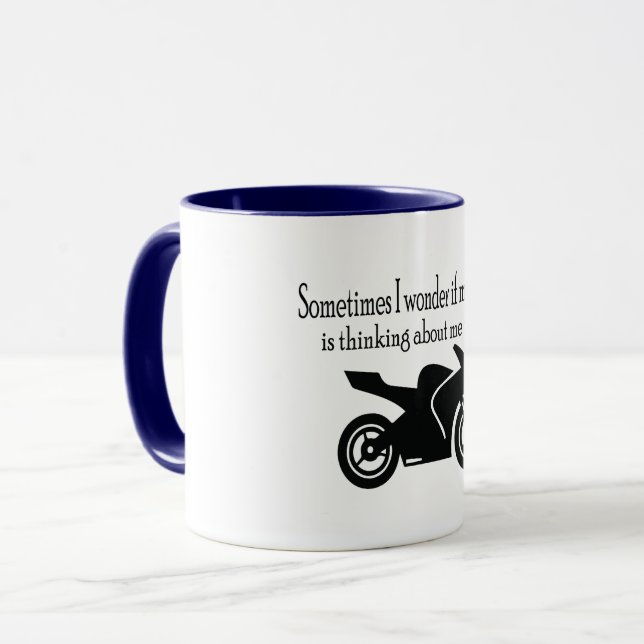Taza A Veces Me Pregunto Si... Gracioso, motocicleta (Anverso izquierdo)